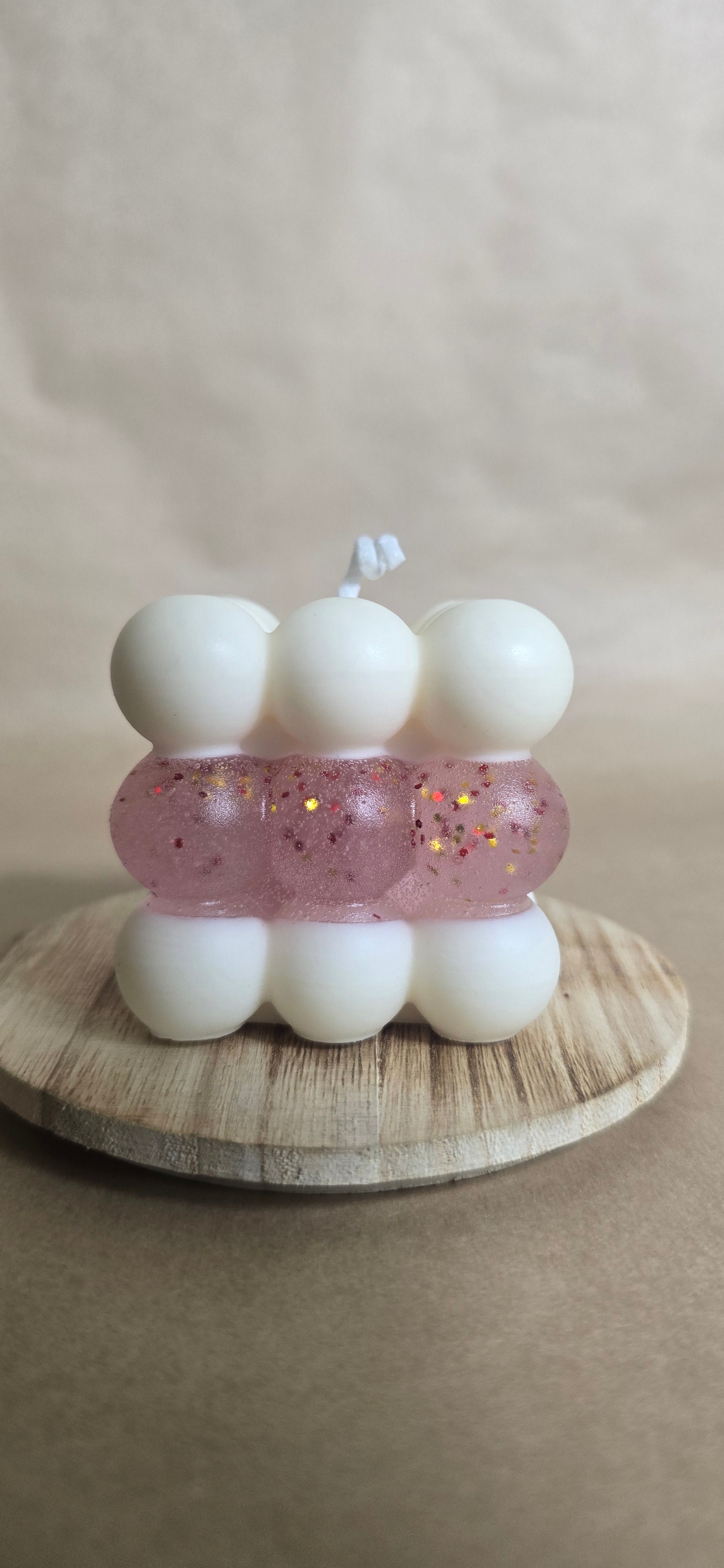 burbuja de cera y gel