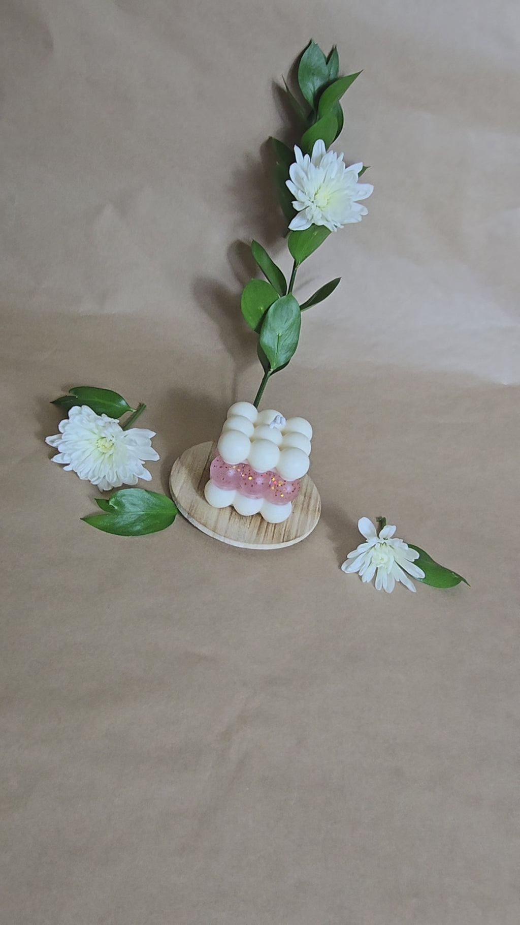 burbuja de cera y gel